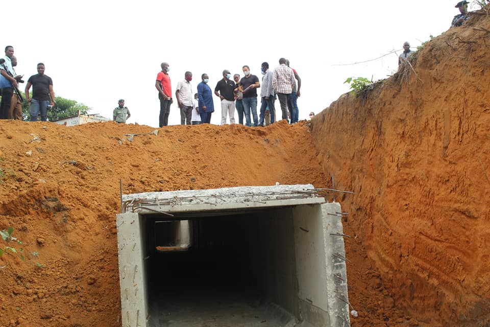Inspection of Warri Flood Control Project by Officials of Delta State Government and Contractors on Thursday, January 21, 2021