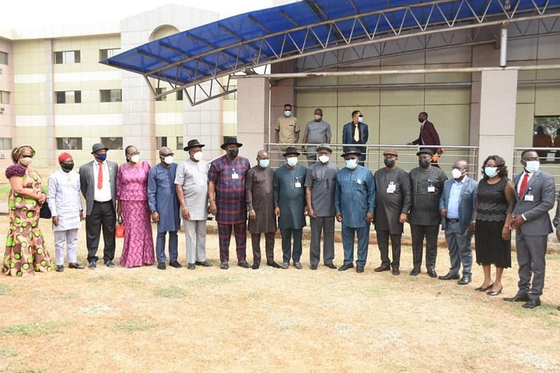 Group Photograph of Delta Lawmakers and Stakeholders in the Education Sector in Delta State during the Public Hearing of the 3 Proposed Universities in the State.