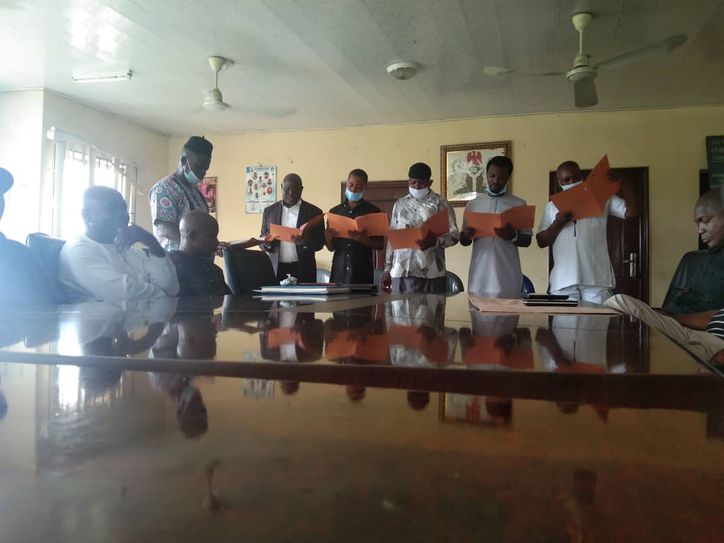 The Supervisory Councilors just Sworn-in by the Executive Chairman of Ethiope East local government area, Hon. (Pharm) Victor Ofobrukueta