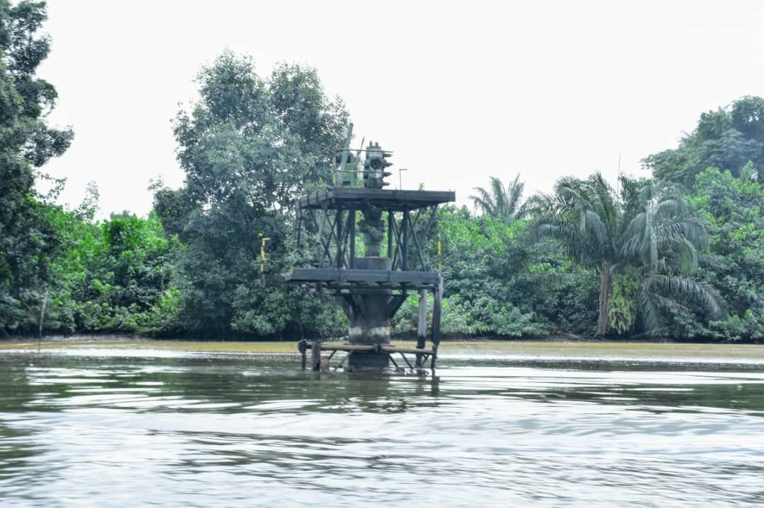 Oil Pipeline Head in Delta Riverine Community