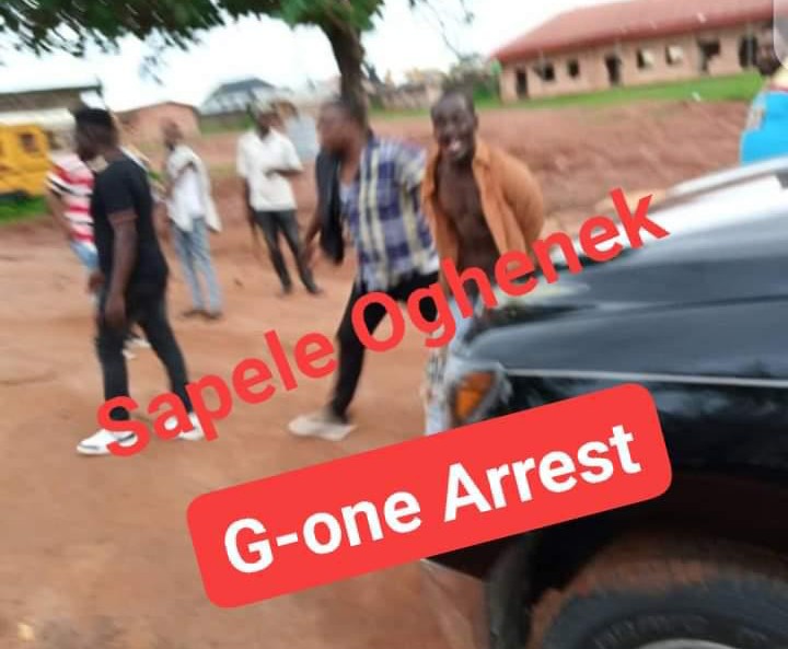 Mr Sunday Okoro being dragged by the Police officers to a school in Benin for torturing every morning