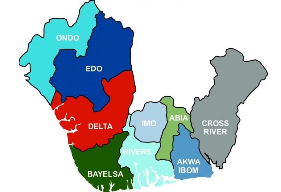 Illustration Map of Niger Delta Region