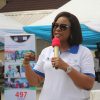 Dame Edith Okowa speaking at the flag-off of the 2022 edition of the O5 Initiative Free Eye Treatment at Central Hospital, Warri on Wednesday, March 16, 2022