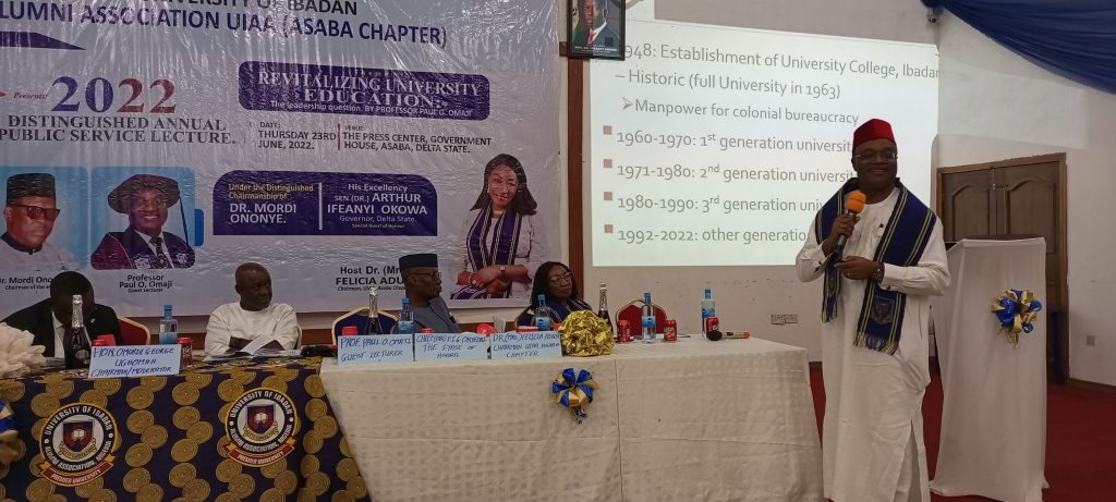 Prof Paul Omojo Omaji delivery his lecture at UIAA Asaba 2022 public Lecture