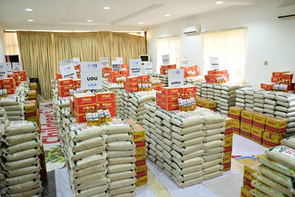 Food Items Donated by Dame Edith Okowa to Delta Women
