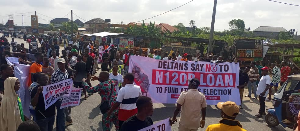 Delta Youths Protest Over Okowa's N120B Loan Request Approval