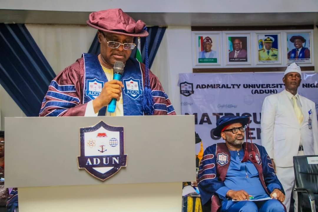 VC ADUN, Prof Paul Omojo Omaji speaking at the 6th Matriculation of the Institution.