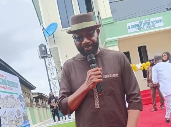 Captain Warredi Enisuoh, speaking at the commissioning of the Warri Correspondents Chapel secretariat built by Tompolo's Tantita