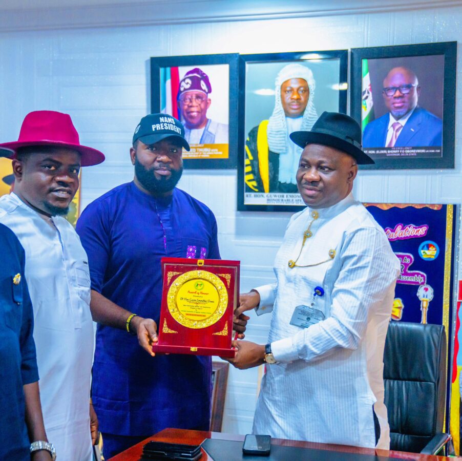 Rt Hon Emomotimi Dennis Guwor and NANS President, Comrade Olushola Oladojo