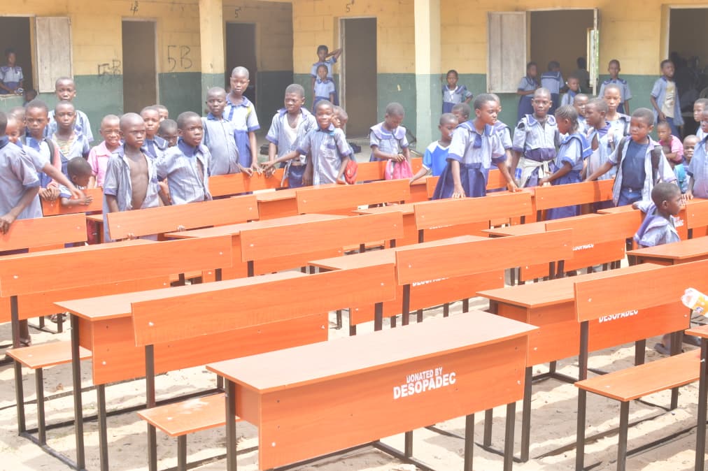 DESOPADEC Distributes Chairs Desks to Schools in Ethiope East