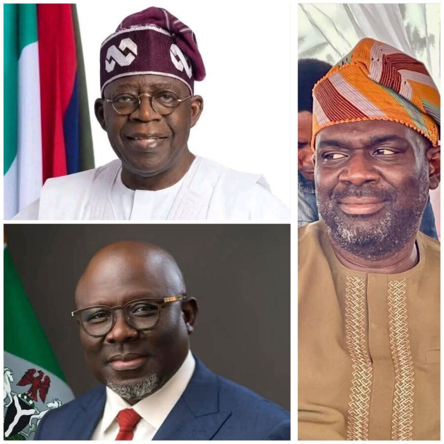 Photo Collage: President Ahmed Bola Tinubu (left up), Governor Sheriff Oborevwori (down left) & Sir Itiako Ikpokpo (right)