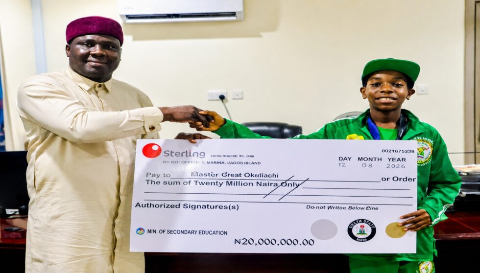 Great Chiedu Okediachi receives Delta State Government's ₦20 million reward