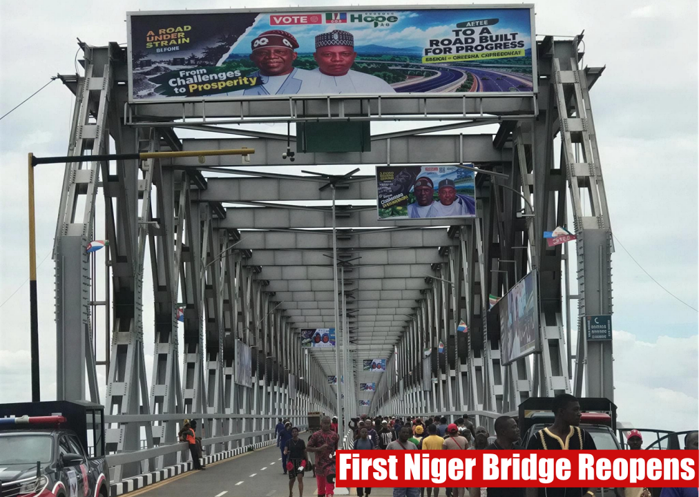 First Niger Bridge Reopened With CCTV, Solar Lights as FG Bans Sand Dredging Within 10km Radius